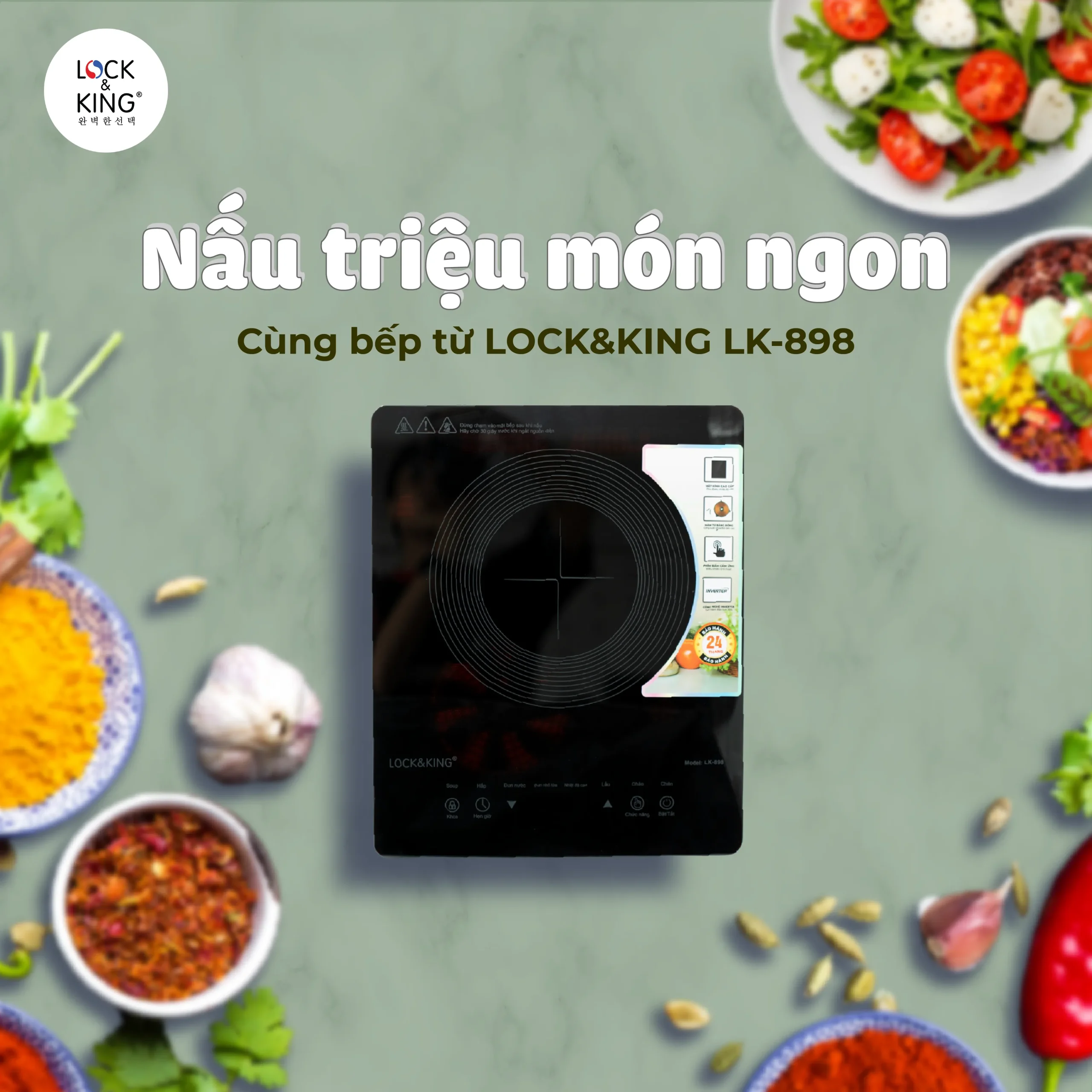 Bếp Điện Từ Lock&King LK-898 nấu được nhiều món ăn ngon