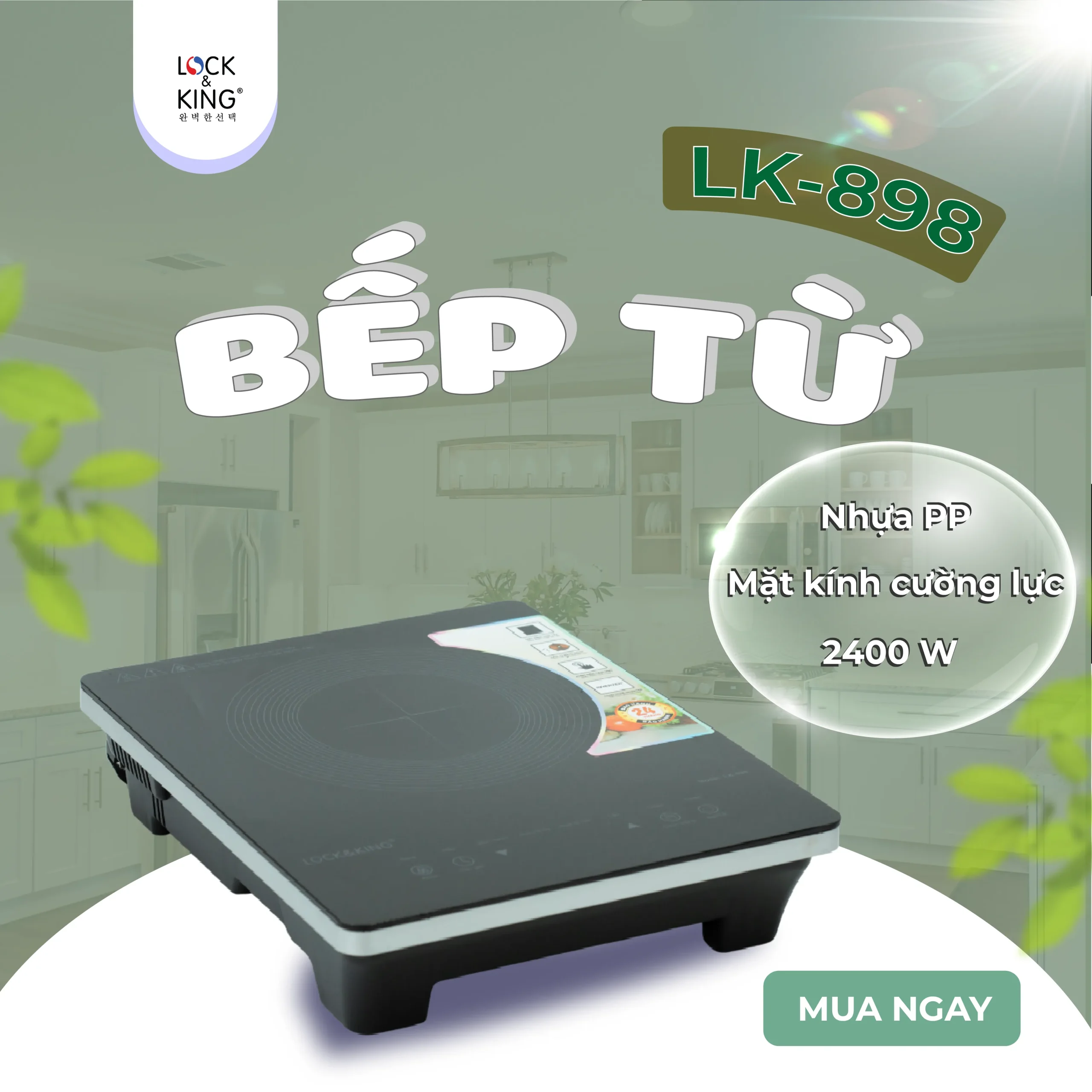 Bếp Điện Từ Lock&King LK-898 công suất lớn