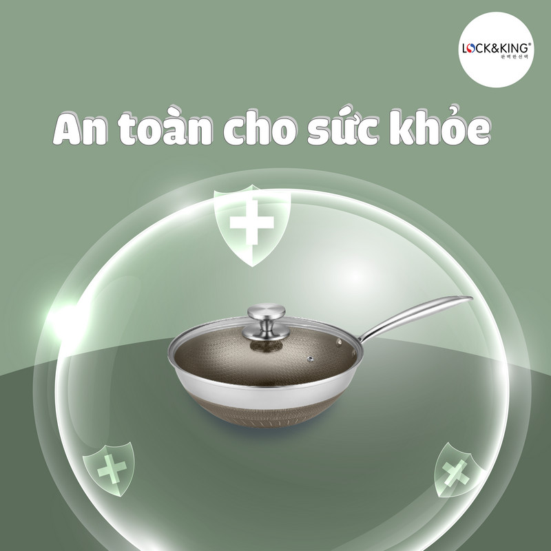 Chảo Sâu Titnium Lock&King LK-2404S an toàn cho sức khỏe người dùng