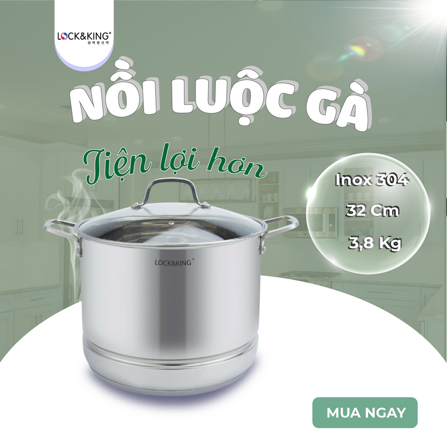 Nồi Luộc Gà Hấp Đa Năng Lock&King LK-3226 tiện lợi