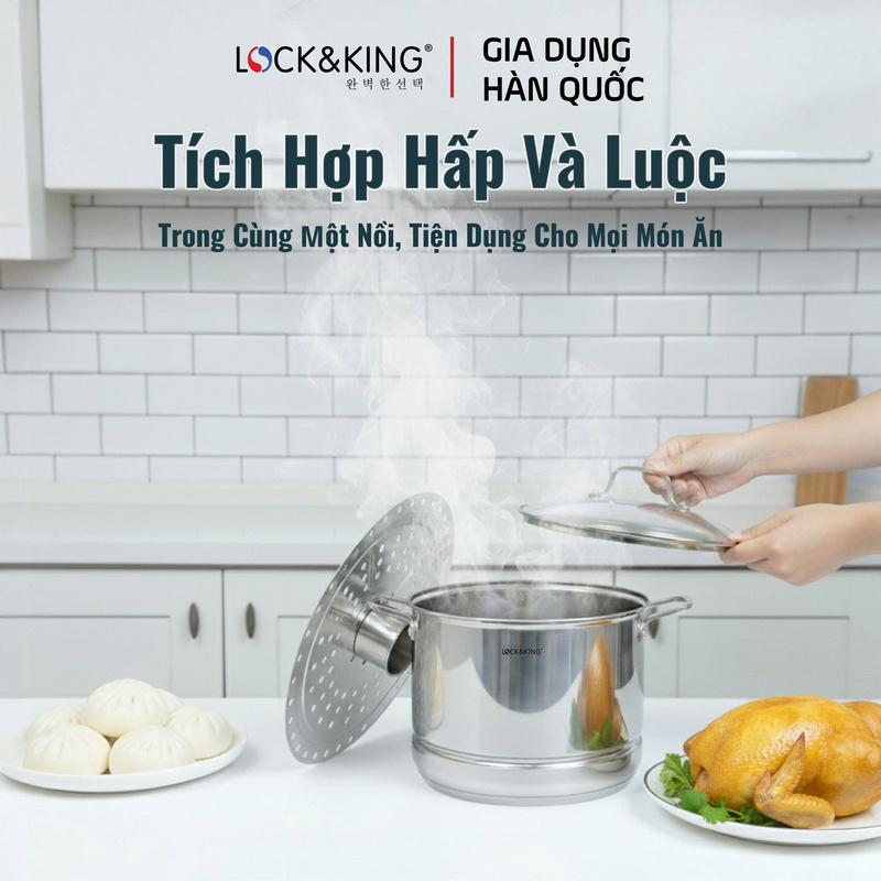 Nồi luộc gà hấp đa năng tích hợp nhiều tính năng