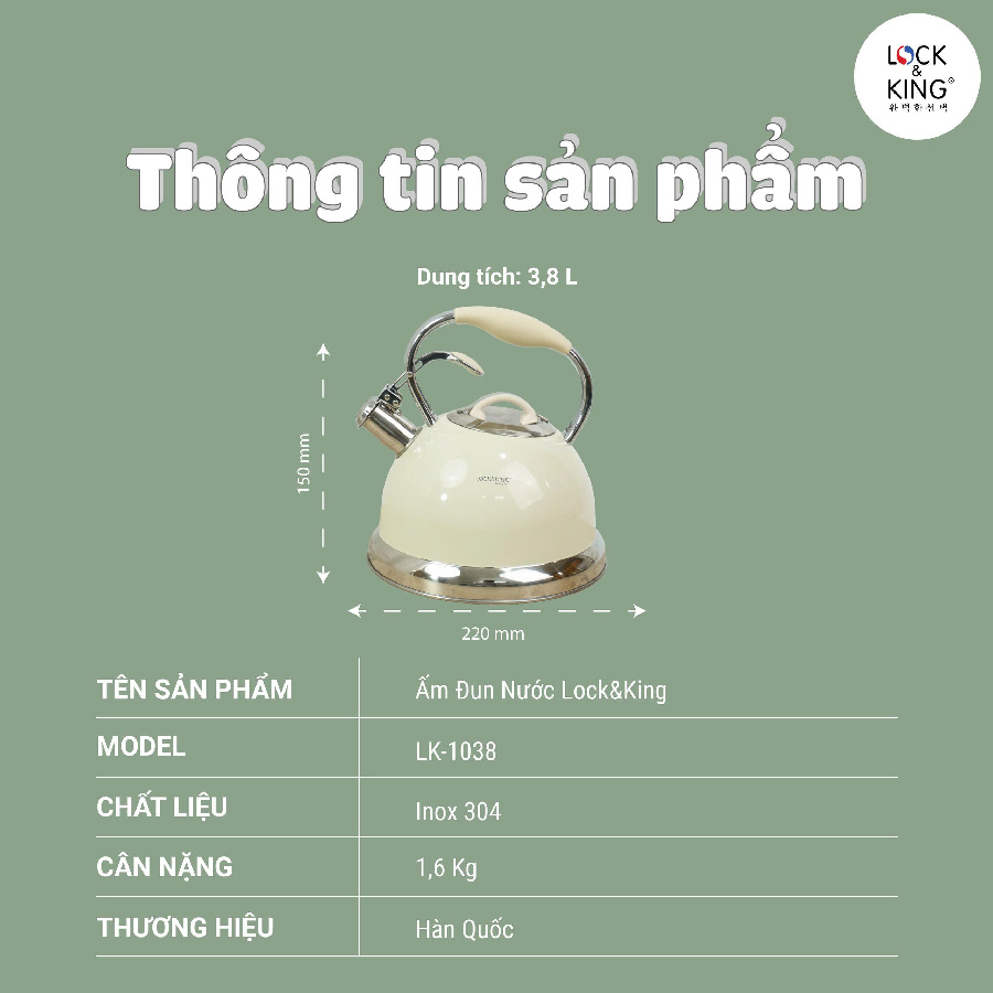 Đôi nét về Ấm Đun Nước Cao Cấp Lock&King LK-1038