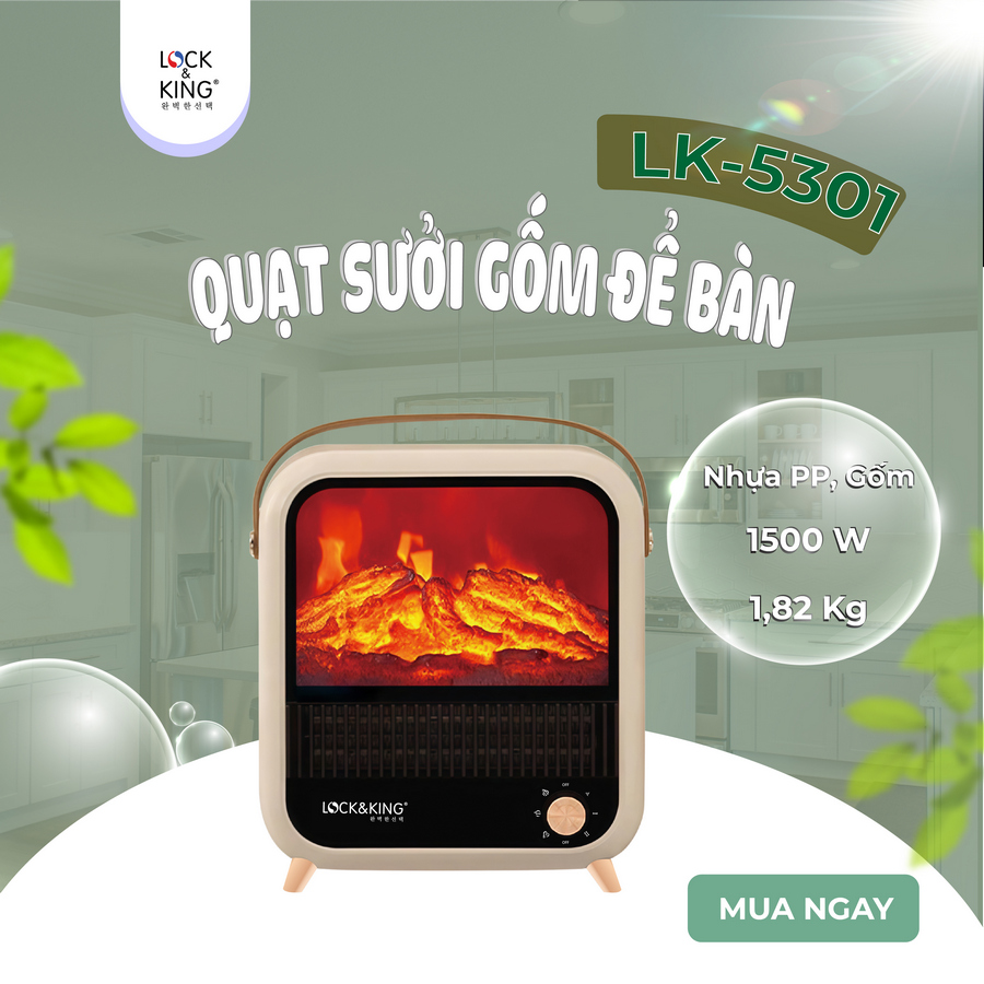 Quạt sưởi để bàn Lock&King LK-5301