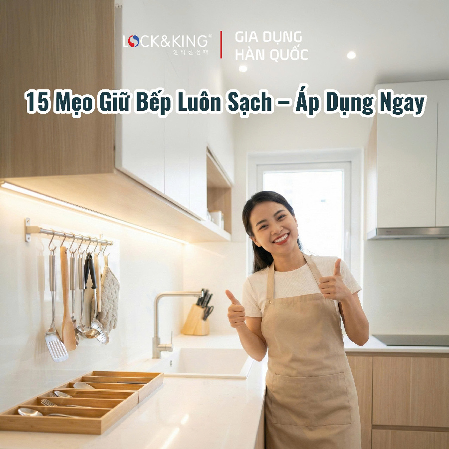 15 mẹo giữ bếp luôn sách bạn nên áp dụng ngay