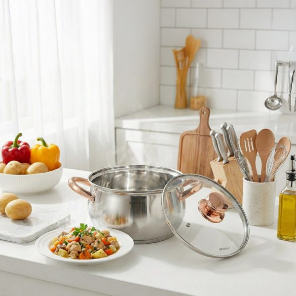 Nồi Inox 5 Đáy Cao Cấp Lock&King LK-3018