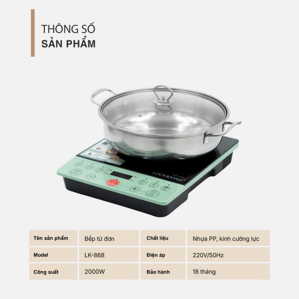 Bếp Điện Từ Lock&King LK-868