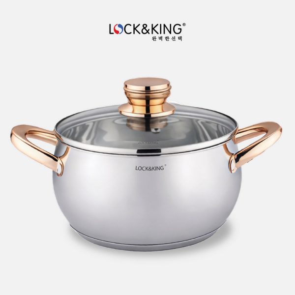 Nồi Inox 5 Đáy Cao Cấp Lock&King LK-3024
