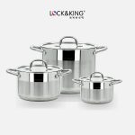 Bộ Nồi Inox 5 Đáy Cao Cấp Lock&King LK-3386