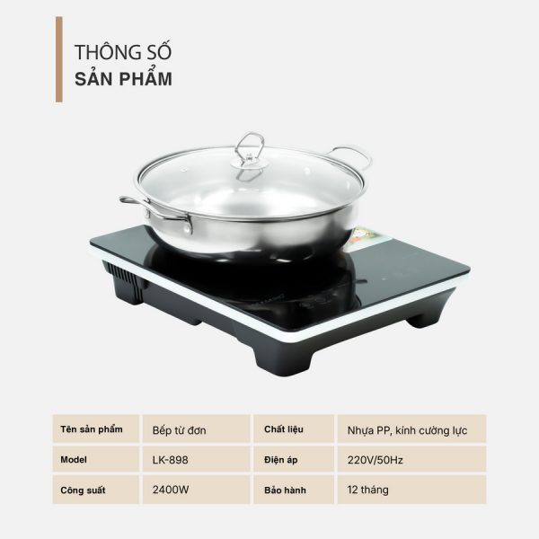 Bếp Điện Từ Lock&King LK-898