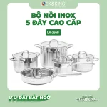 Bộ Nồi Inox 5 Đáy Cao Cấp Lock&King LK-3568