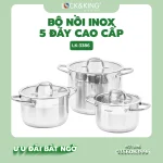 Bộ Nồi Inox 5 Đáy Cao Cấp Lock&King LK-3386