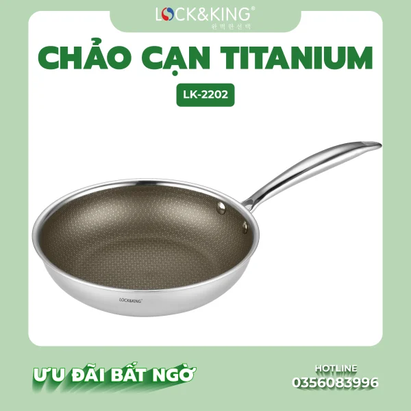 Chảo Cạn Titanium Lock&King LK-2202