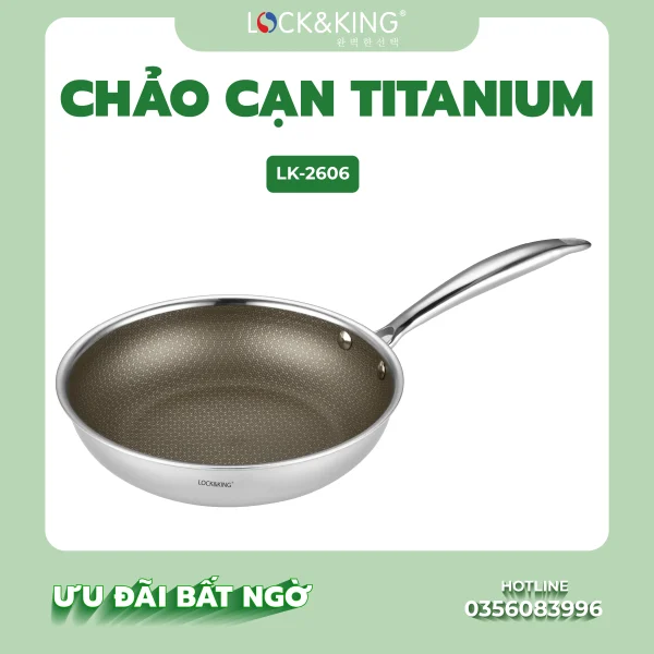 Chảo Cạn Titanium Lock&King LK-2606