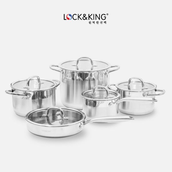Bộ Nồi Inox 5 Đáy Cao Cấp Lock&King LK-3568