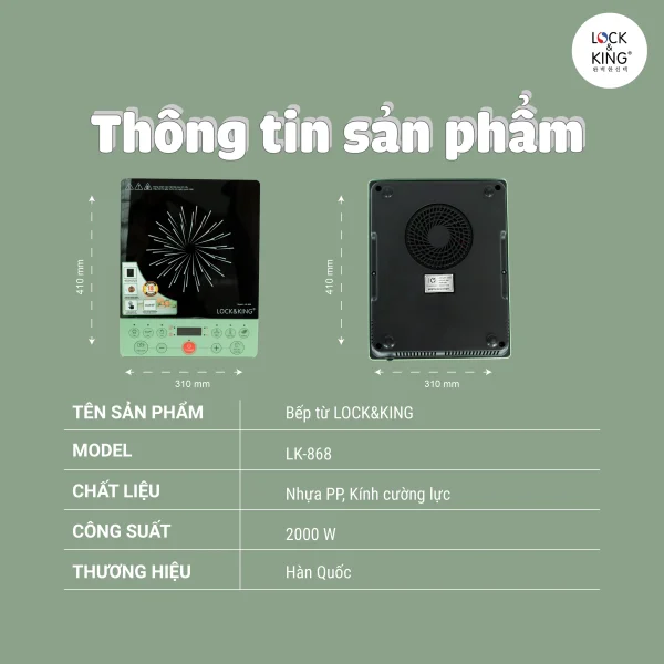 Bếp Điện Từ Lock&King LK-868