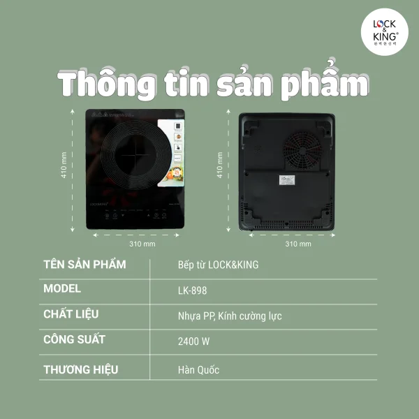 Bếp Điện Từ Lock&King LK-898