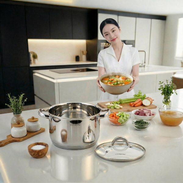 Bộ Nồi Inox 5 Đáy Cao Cấp Lock&King LK-338