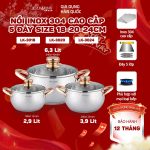 Bộ Nồi Inox 5 đáy Cao Cấp Lock&King LK-336