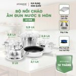 Bộ Nồi Inox 5 Đáy Cao Cấp Lock&King LK-358