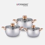 Bộ Nồi Inox 5 đáy Cao Cấp Lock&King LK-336A