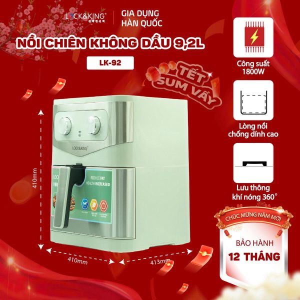 Nồi Chiên Không Dầu Lock&King LK-92