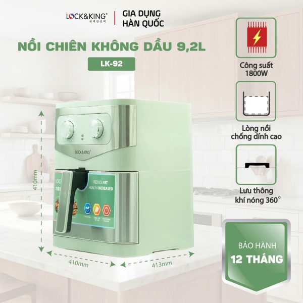 Nồi Chiên Không Dầu Lock&King LK-92
