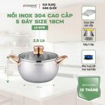 Nồi Inox 5 Đáy Cao Cấp Lock&King LK-3018