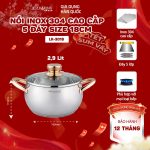 Nồi Inox 5 Đáy Cao Cấp Lock&King LK-3018