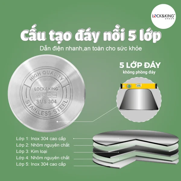 Nồi Luộc Gà Inox Cao Cấp Lock&King LK-30NC
