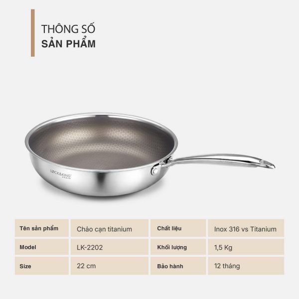 Chảo Cạn Titanium Lock&King LK-2202