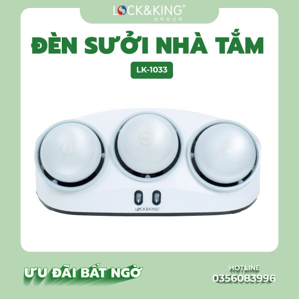 Đèn Sưởi Nhà Tắm 3 Bóng Lock&King LK-1033