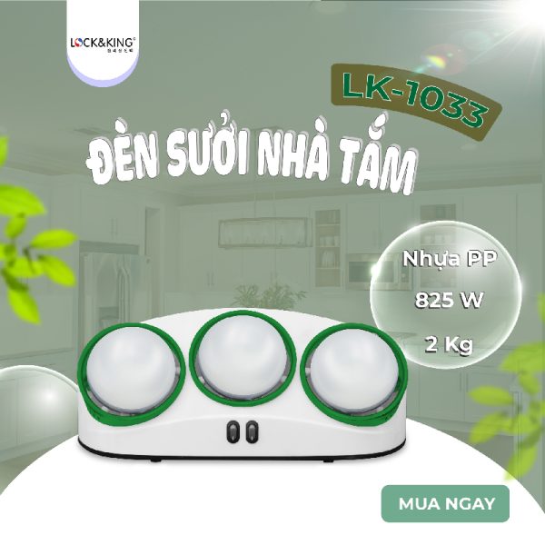 Đèn Sưởi Nhà Tắm 3 Bóng Lock&King LK-1033