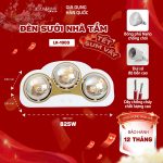 Đèn Sưởi Nhà Tắm 3 Bóng Cao Cấp Lock&King LK-1003