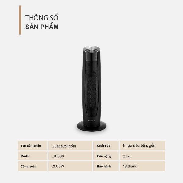 Máy Sưởi Gốm Lock&King LK-586