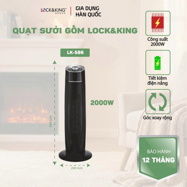 Máy Sưởi Gốm Lock&King LK-586