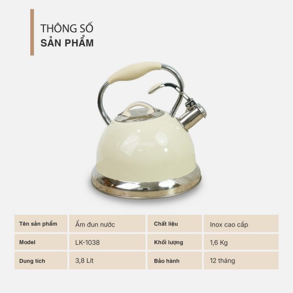 Ấm Đun Nước Cao Cấp Lock&King LK-1038