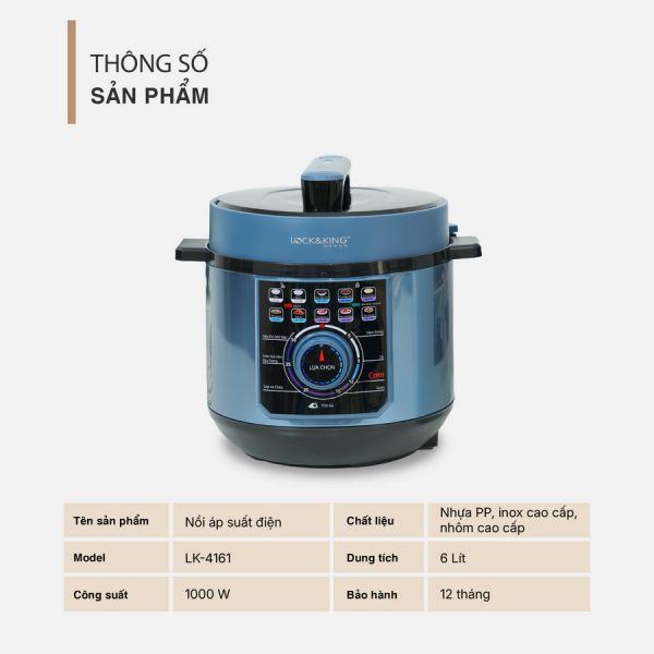 Nồi Áp Suất Điện Lock&King LK-4161