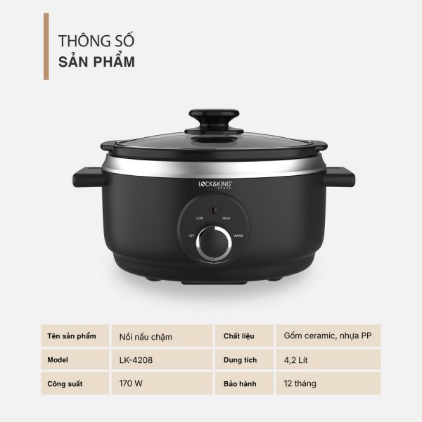 Nồi Nấu Chậm Lock&King LK-4208