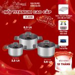 Bộ Nồi 3 Món Titanium Cao Cấp Lock&King LK-3338
