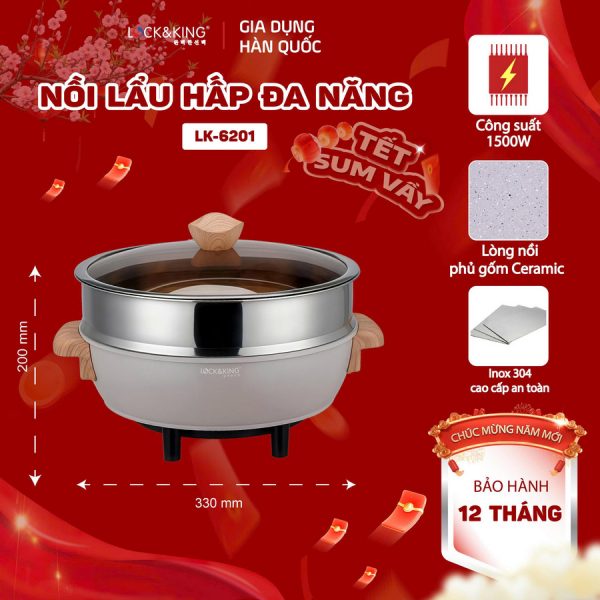 Nồi Lẩu Hấp Đa Năng Lock&King LK-6201