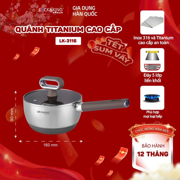 Quánh Titanium Cao Cấp Lock&King LK-3116