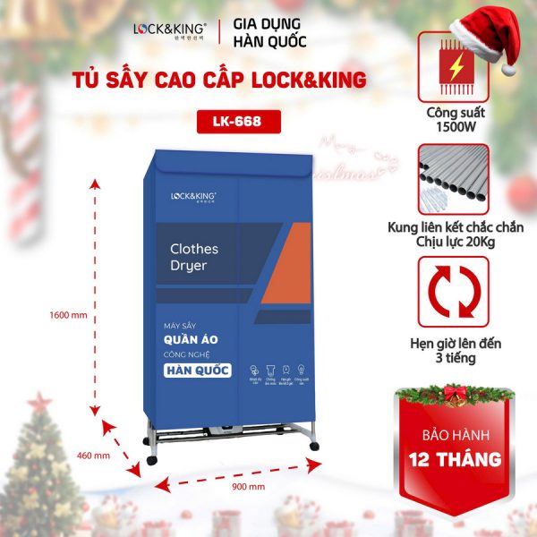 Tủ Sấy Quần Áo Cao Cấp Lock&King LK-668