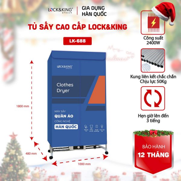 Tủ Sấy Quần Áo Cao Cấp Lock&King LK-688