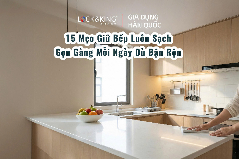 15 Mẹo Giữ Bếp Luôn Sạch – Gọn Gàng Mỗi Ngày Dù Bận Rộn