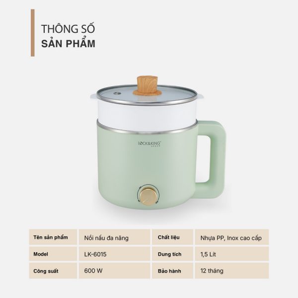 Nồi Nấu Đa Năng Lock&King LK-6015