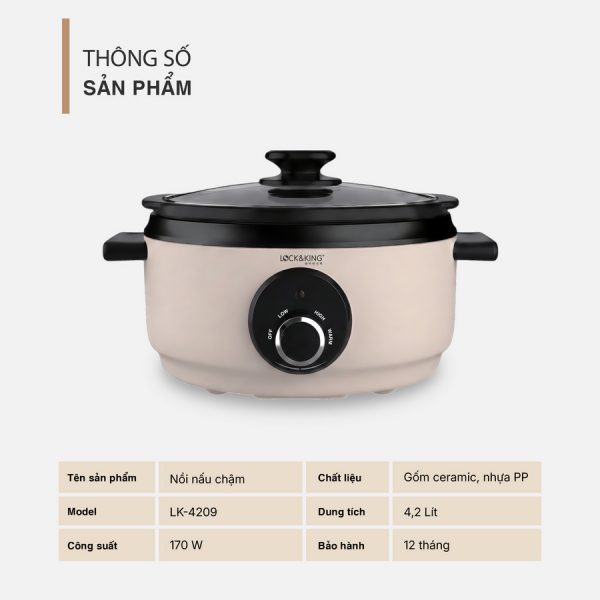 Nồi Nấu Chậm Lock&King LK-4209