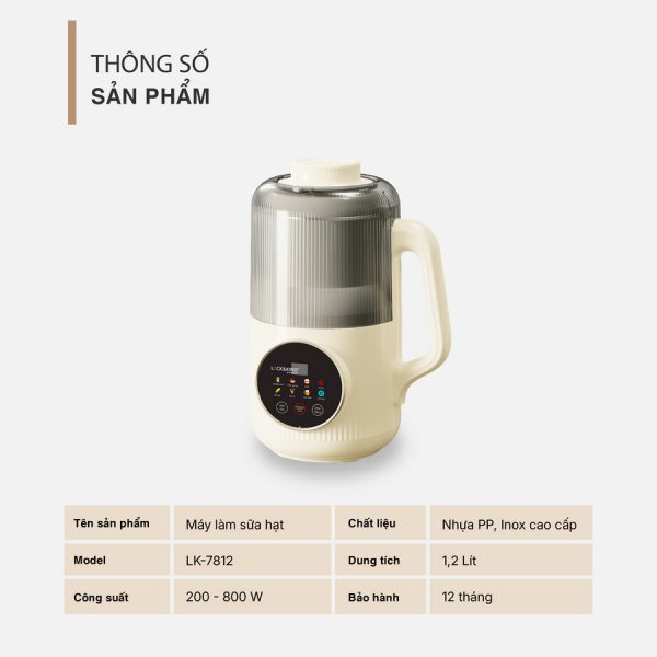 Máy Làm Sữa Hạt Lock&King LK-7812