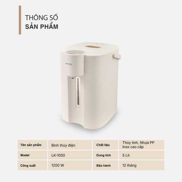Bình Thủy Điện Lock&King LK-1050