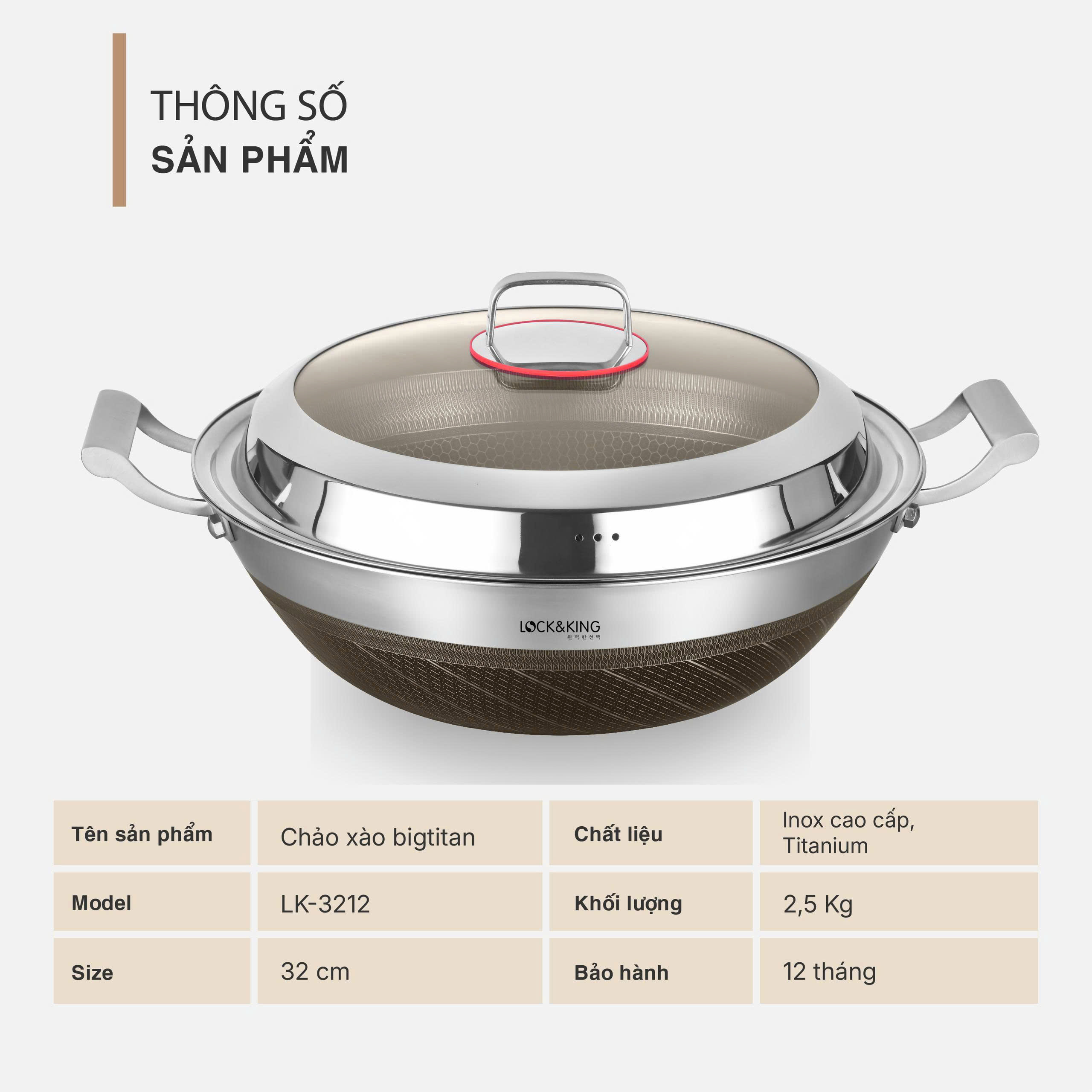 Chào Xào BigTitan Lock&King LK-3212