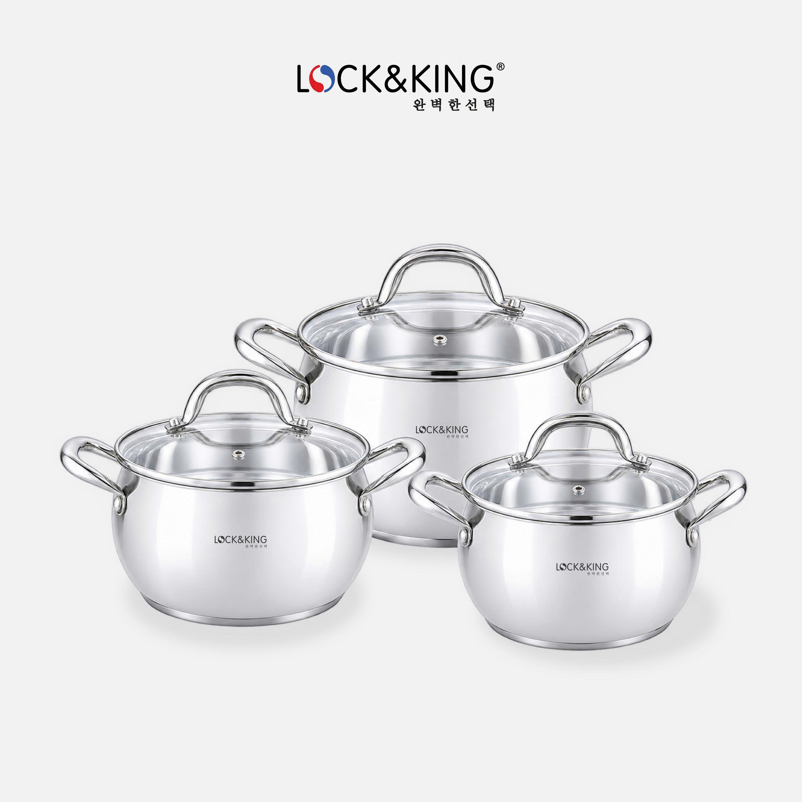 BỘ NỒI INOX 5 ĐÁY CAO CẤP LOCK&KING LK-3348
